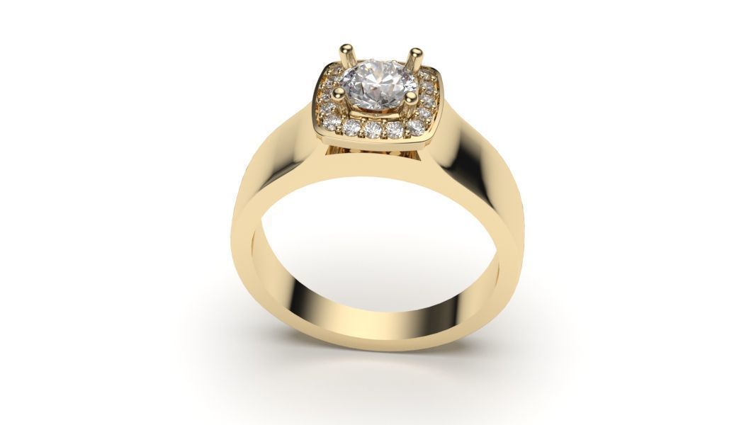solitaire with ring sizes  8 part S103 3D print model_3
