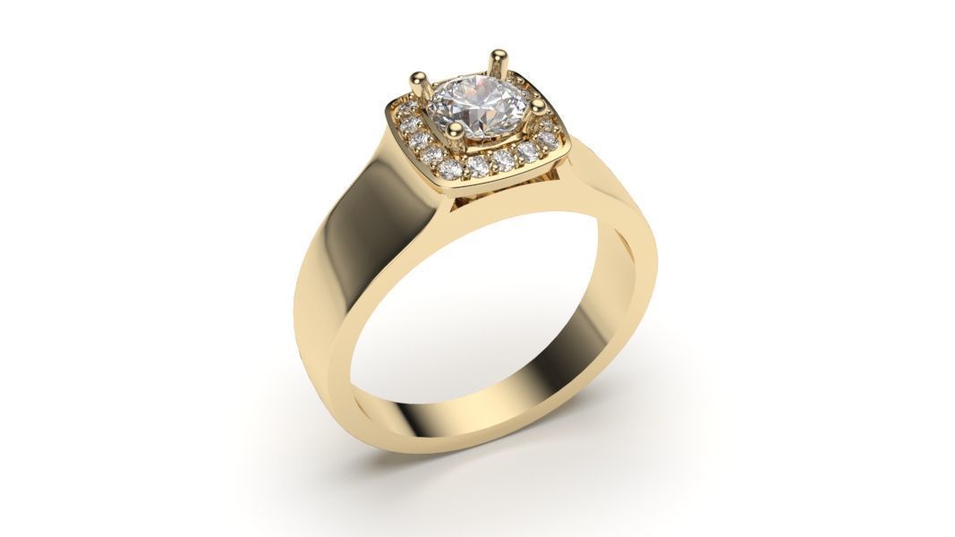 solitaire with ring sizes  8 part S103 3D print model_2
