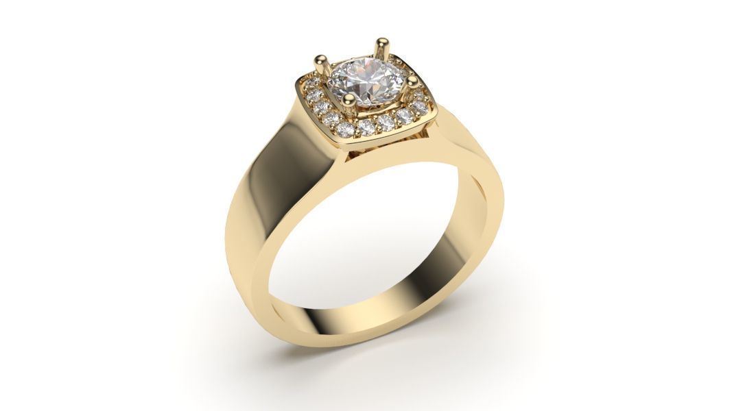 solitaire with ring sizes  8 part S103 3D print model_6