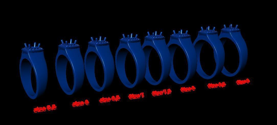 solitaire with ring sizes  8 part S103 3D print model_13