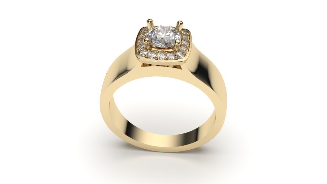 solitaire with ring sizes  8 part S103 3D print model_7