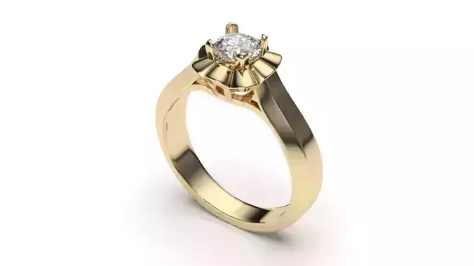 solitaire with ring sizes  8 part S104 3D print model