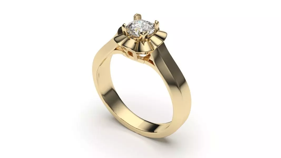 solitaire with ring sizes  8 part S104 3D print model_0