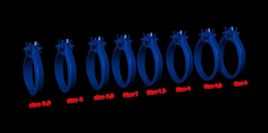 solitaire with ring sizes  8 part S104 3D print model_13