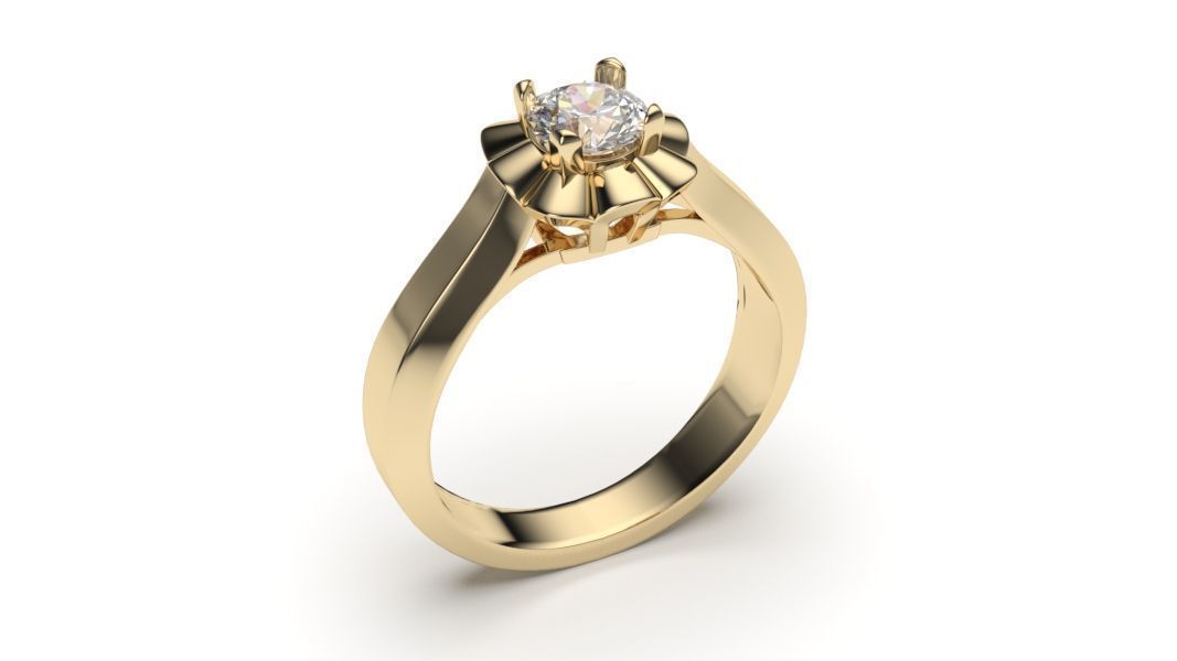 solitaire with ring sizes  8 part S104 3D print model_6