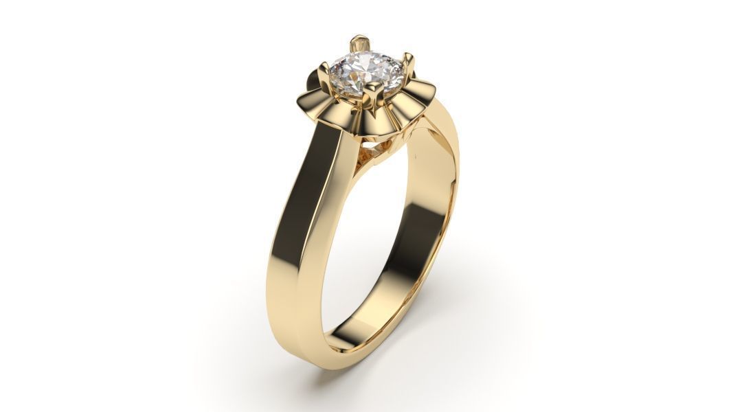 solitaire with ring sizes  8 part S104 3D print model_5