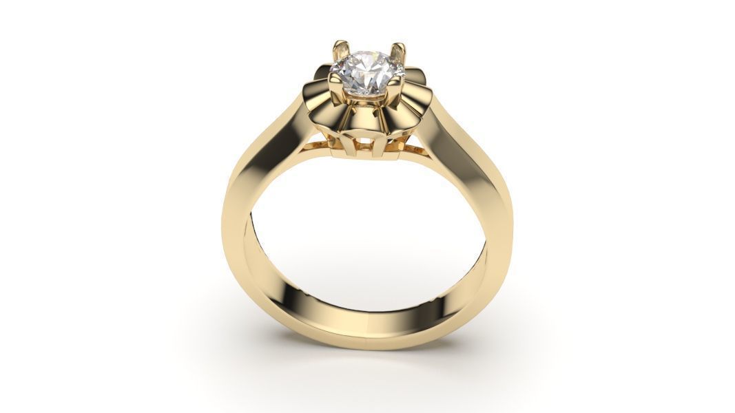 solitaire with ring sizes  8 part S104 3D print model_7