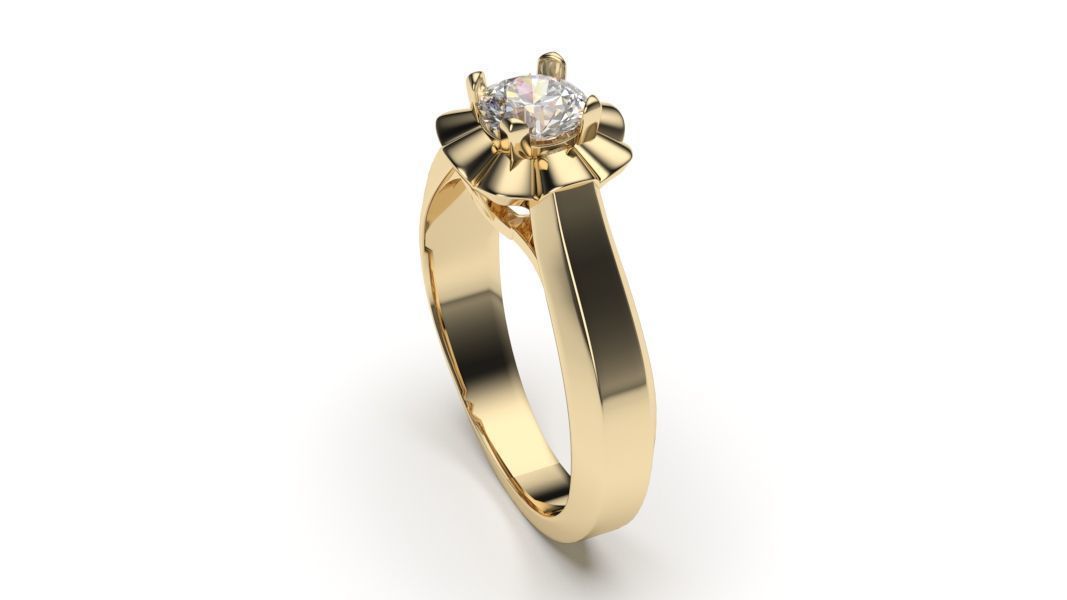 solitaire with ring sizes  8 part S104 3D print model_1