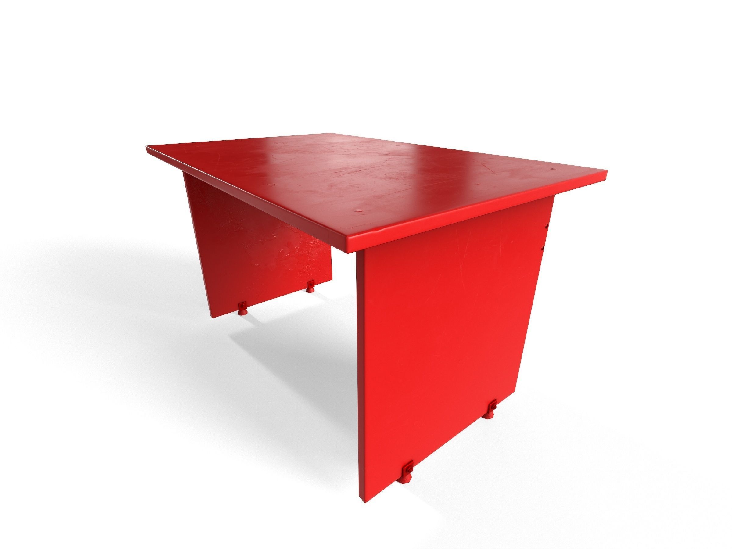 Old wooden desk  Free low-poly 3D model_11