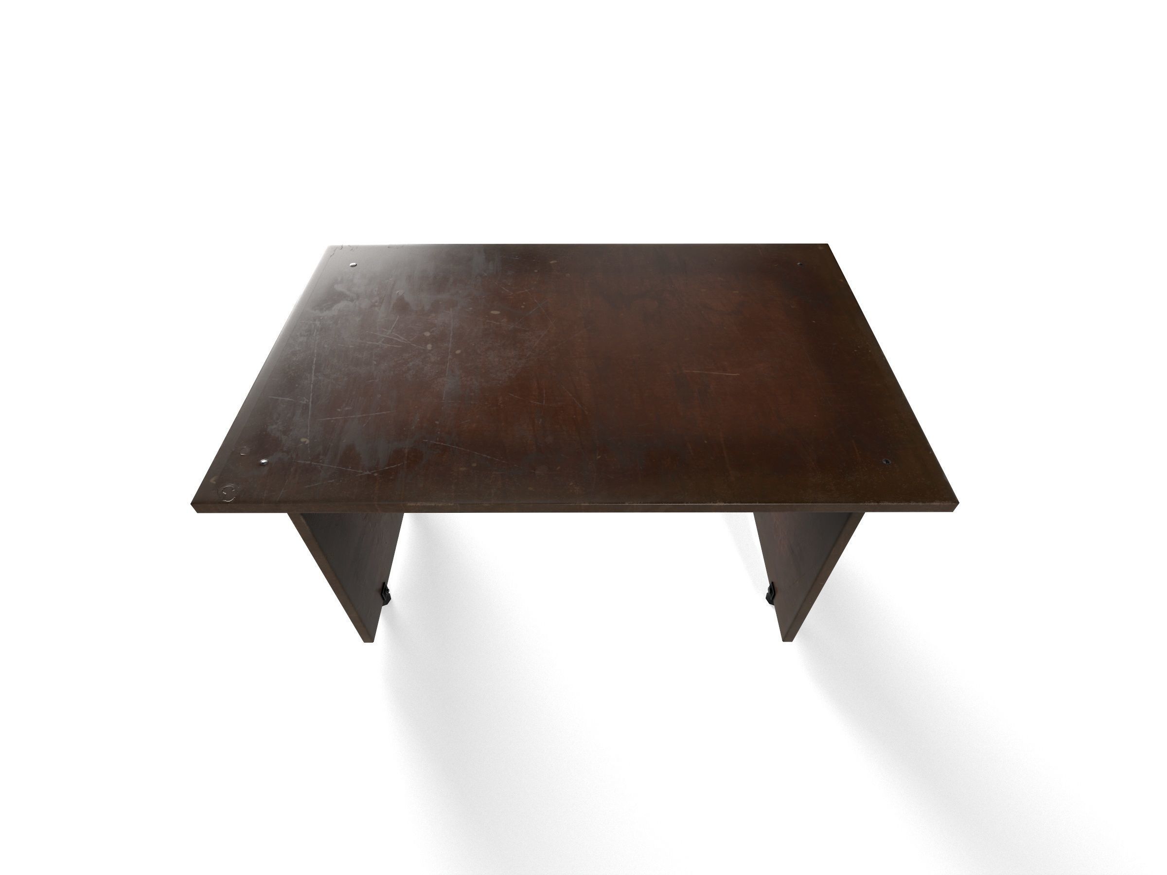 Old wooden desk  Free low-poly 3D model_3