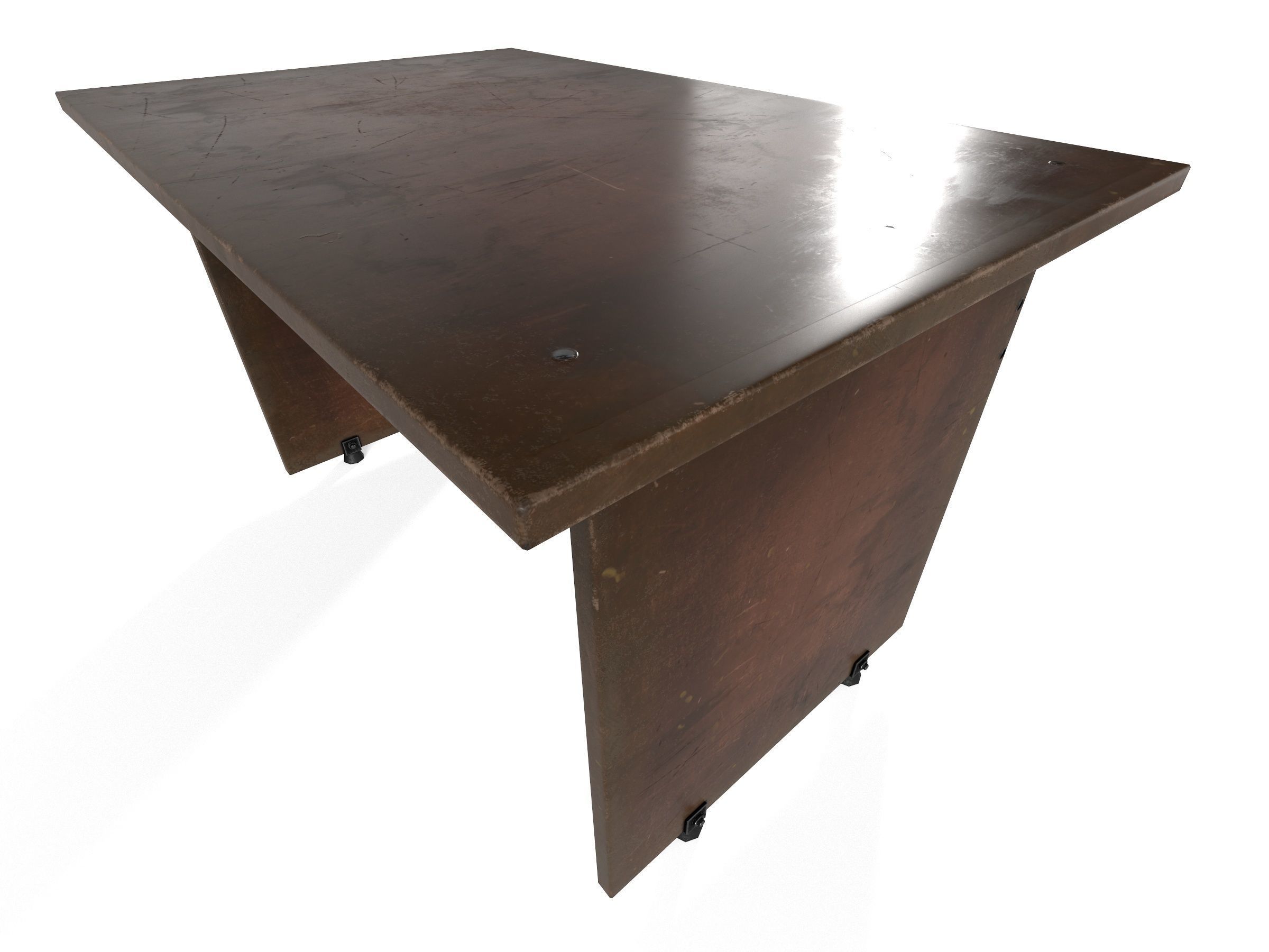 Old wooden desk  Free low-poly 3D model_6
