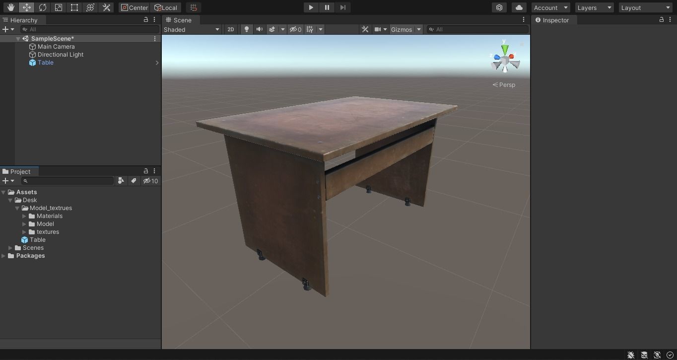 Old wooden desk  Free low-poly 3D model_14