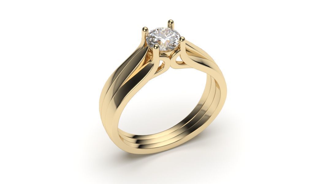 solitaire with ring sizes  8 part S105 3D print model_6