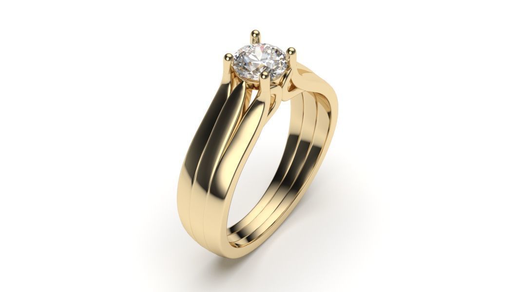 solitaire with ring sizes  8 part S105 3D print model_5