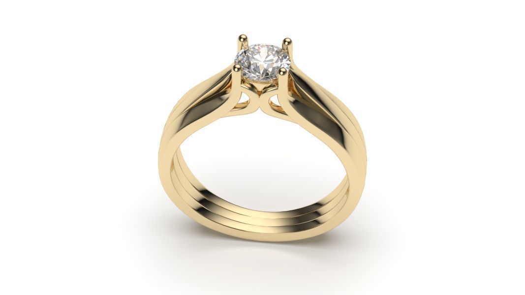 solitaire with ring sizes  8 part S105 3D print model_7