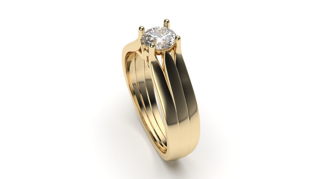 solitaire with ring sizes  8 part S105 3D print model_1