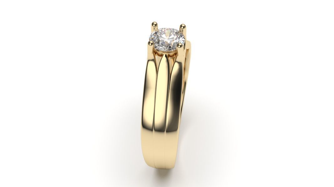 solitaire with ring sizes  8 part S105 3D print model_4