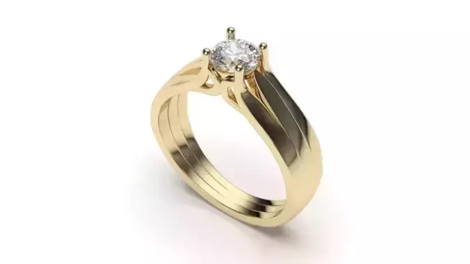 solitaire with ring sizes  8 part S105 3D print model