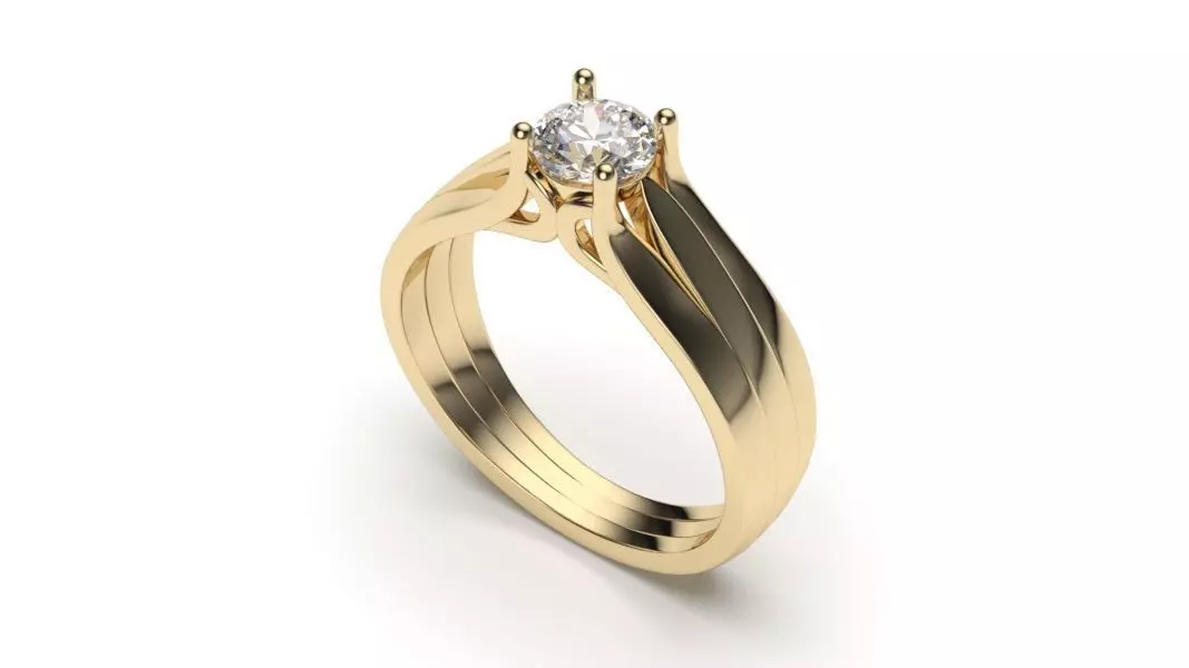 solitaire with ring sizes  8 part S105 3D print model_0