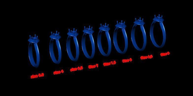 solitaire with ring sizes  8 part S106 3D print model_13