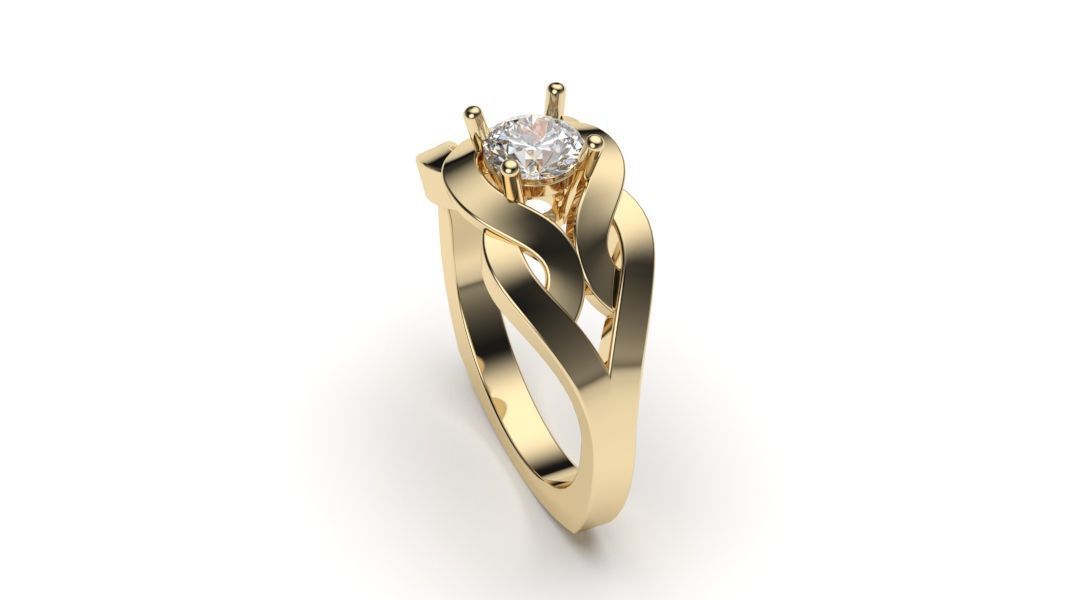 solitaire with ring sizes  8 part S107 3D print model_1