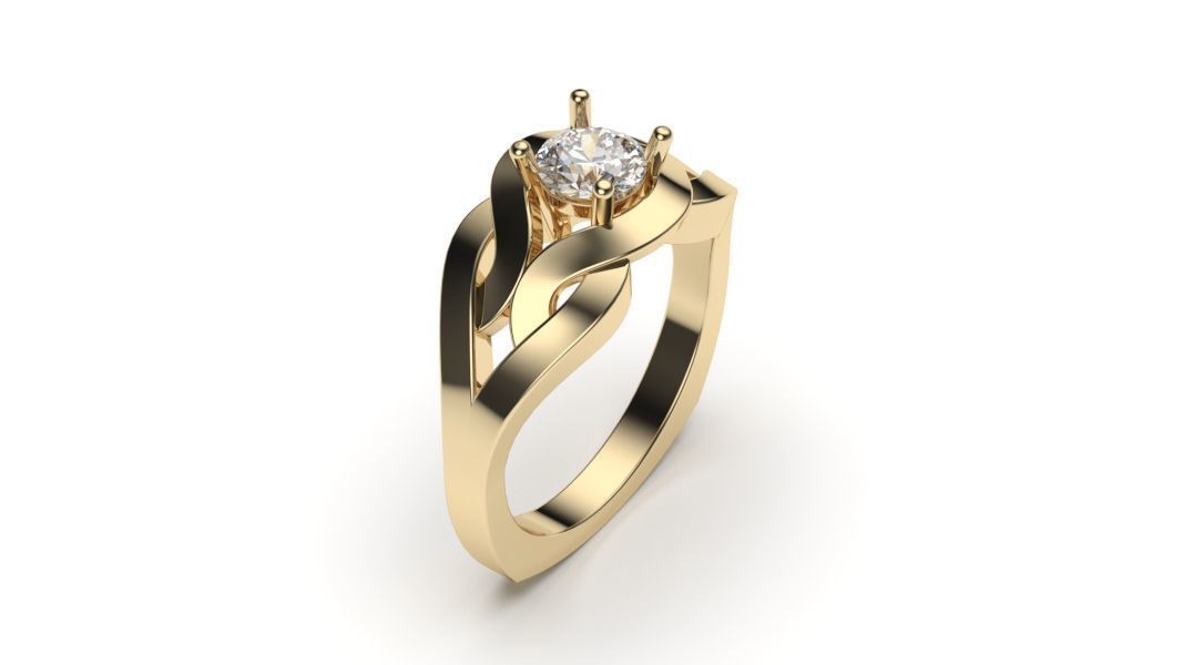 solitaire with ring sizes  8 part S107 3D print model_5
