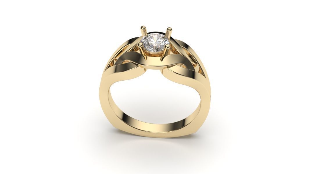 solitaire with ring sizes  8 part S107 3D print model_9