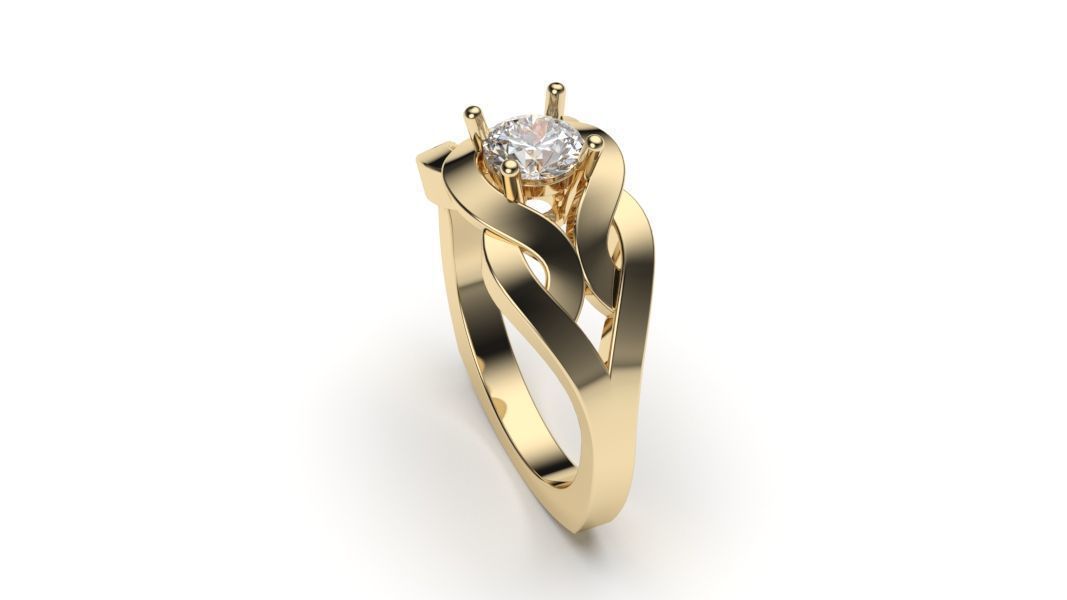 solitaire with ring sizes  8 part S107 3D print model_12