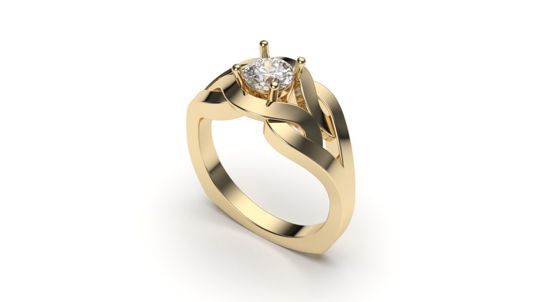 solitaire with ring sizes  8 part S107 3D print model_11