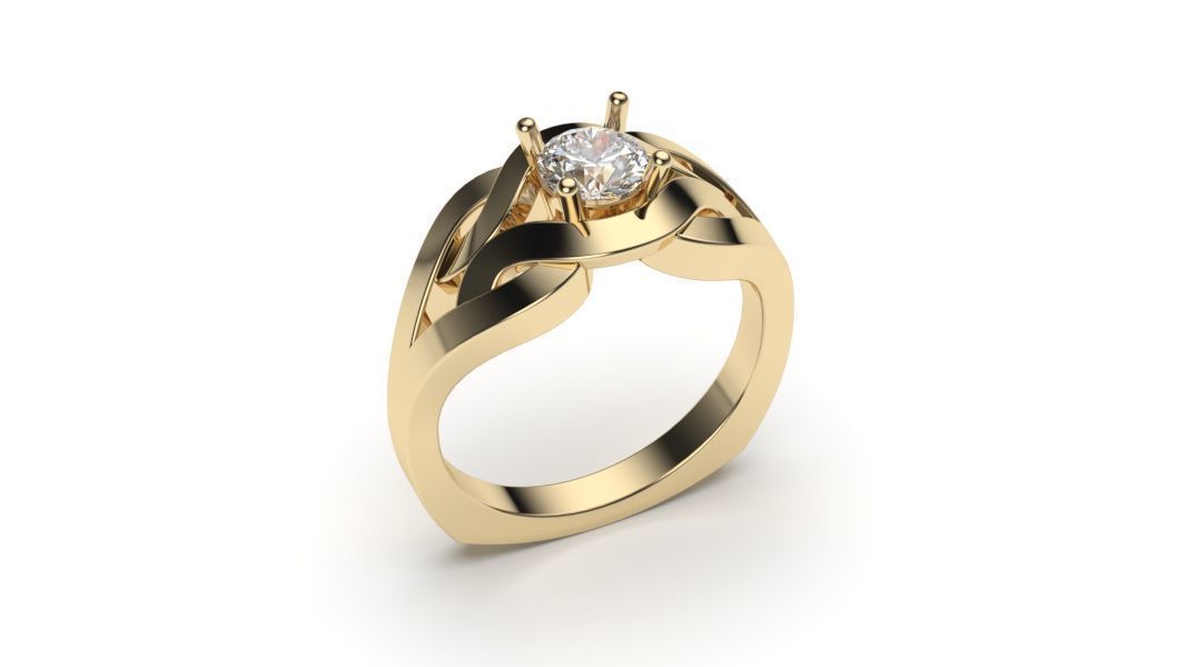 solitaire with ring sizes  8 part S107 3D print model_8
