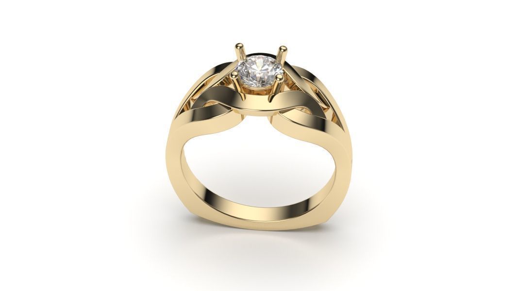 solitaire with ring sizes  8 part S107 3D print model_2