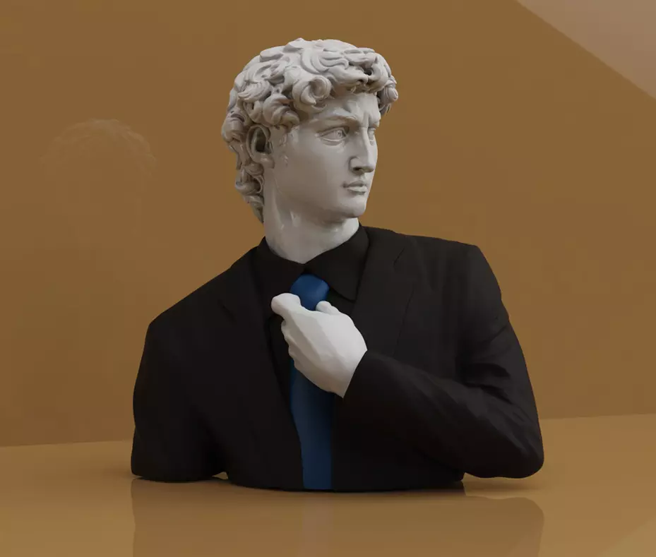 David Statue with Suit Printable 3D print model
