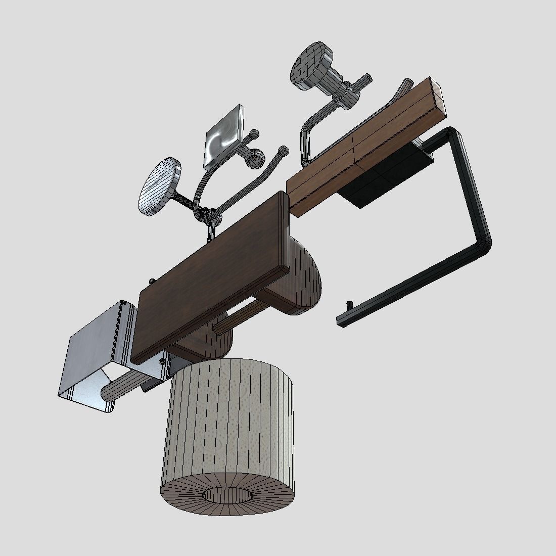 Toilet Roll Holder Pack Low-poly 3D model_9
