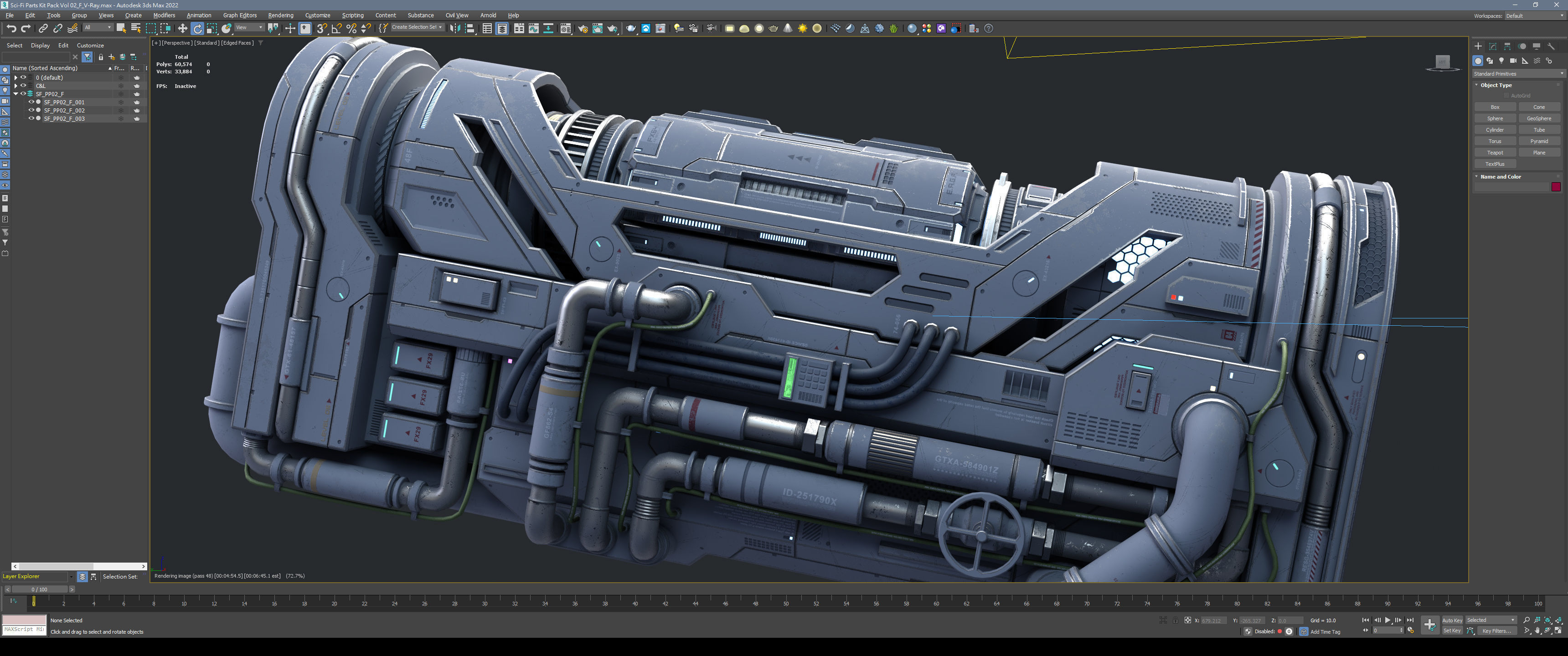 Sci-Fi Parts Kit Pack Vol 02 Column-PBR Low-poly 3D model_36