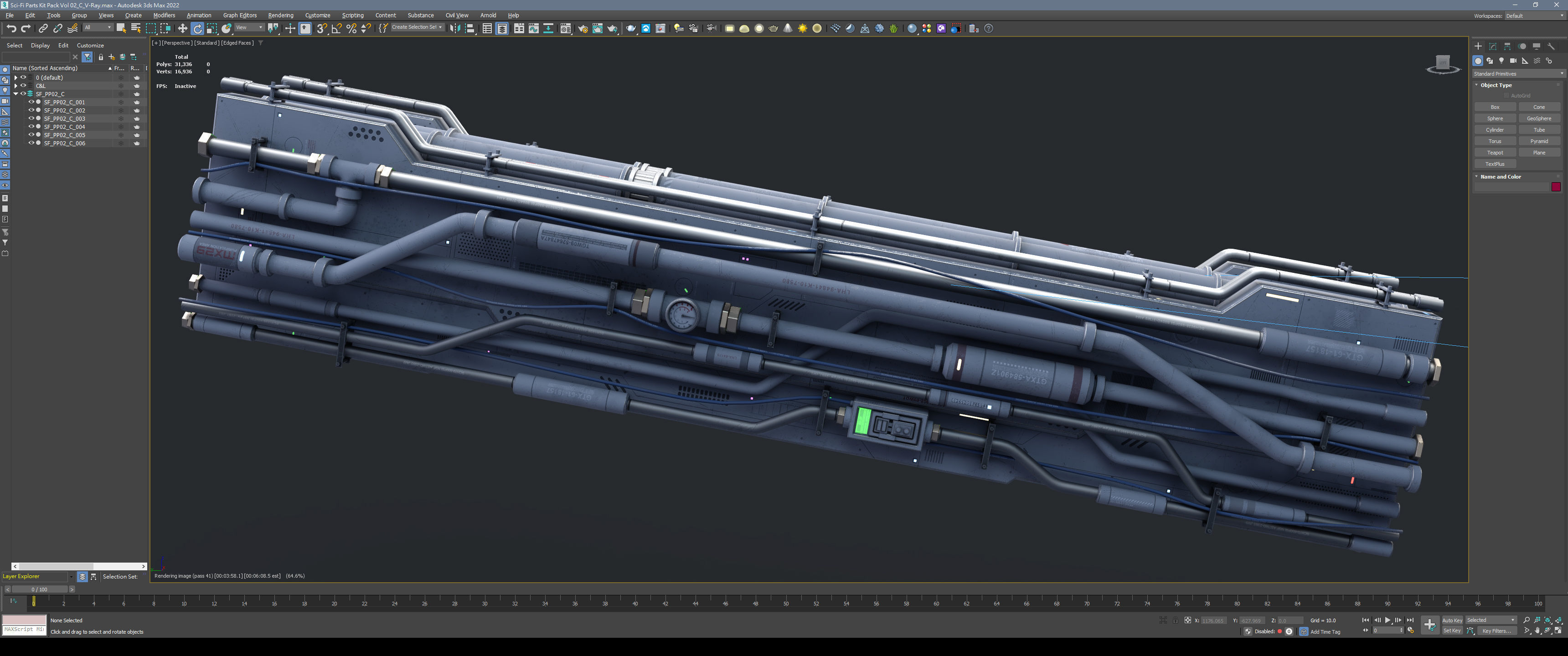 Sci-Fi Parts Kit Pack Vol 02 Column-PBR Low-poly 3D model_18