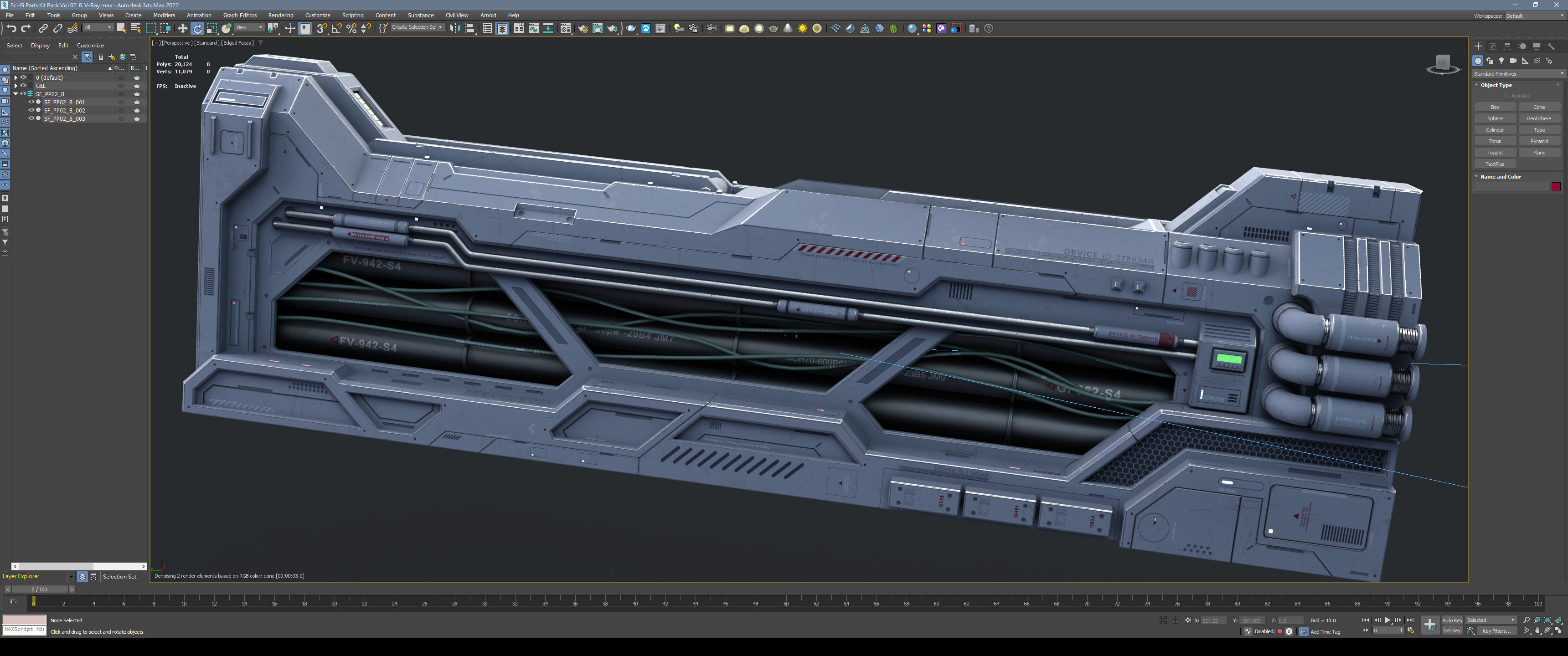 Sci-Fi Parts Kit Pack Vol 02 Column-PBR Low-poly 3D model_12