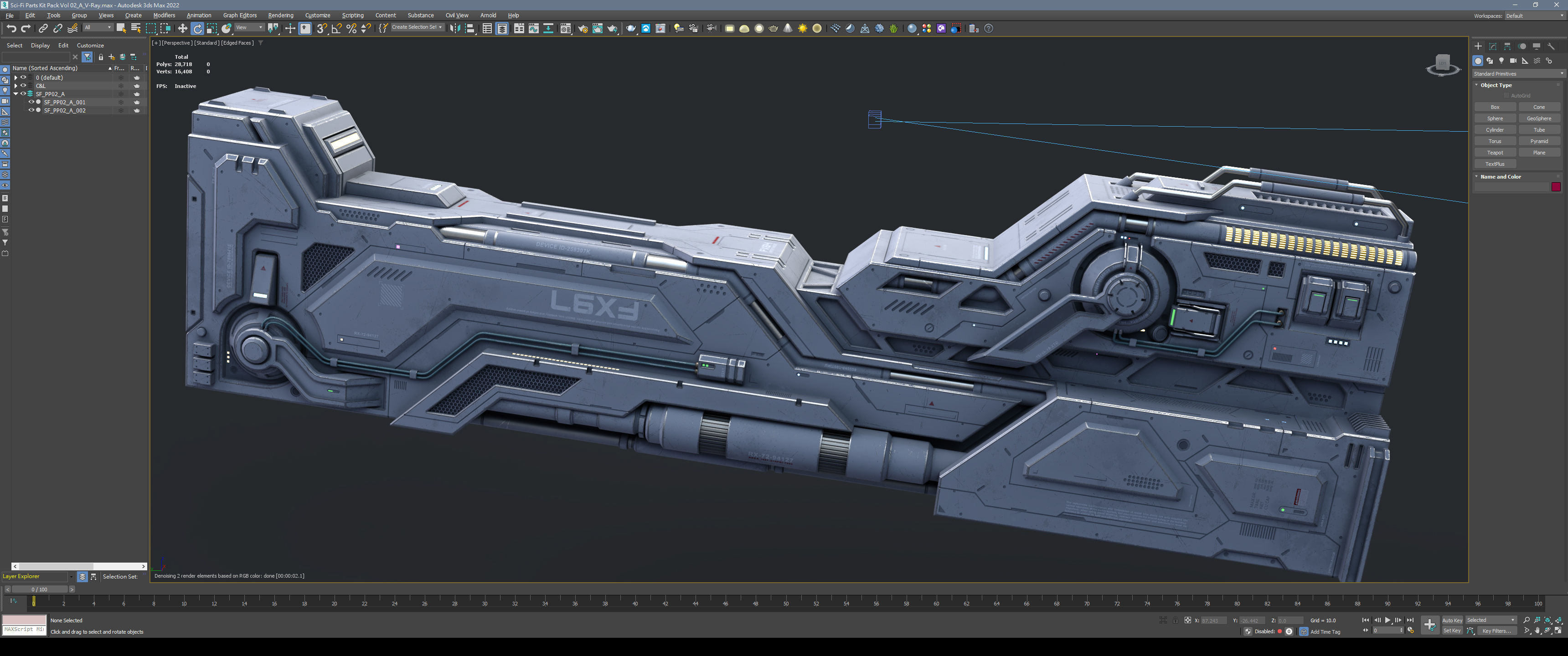 Sci-Fi Parts Kit Pack Vol 02 Column-PBR Low-poly 3D model_6
