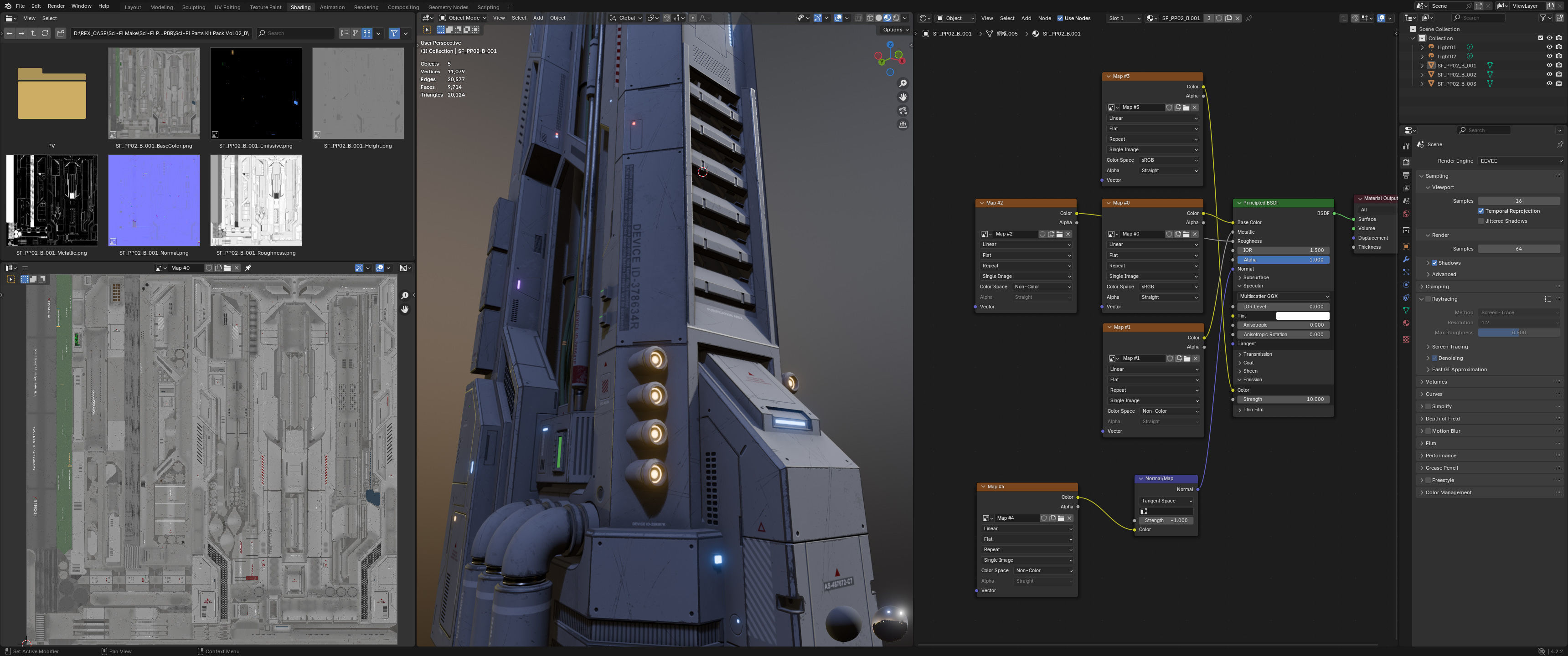 Sci-Fi Parts Kit Pack Vol 02 Column-PBR Low-poly 3D model_15