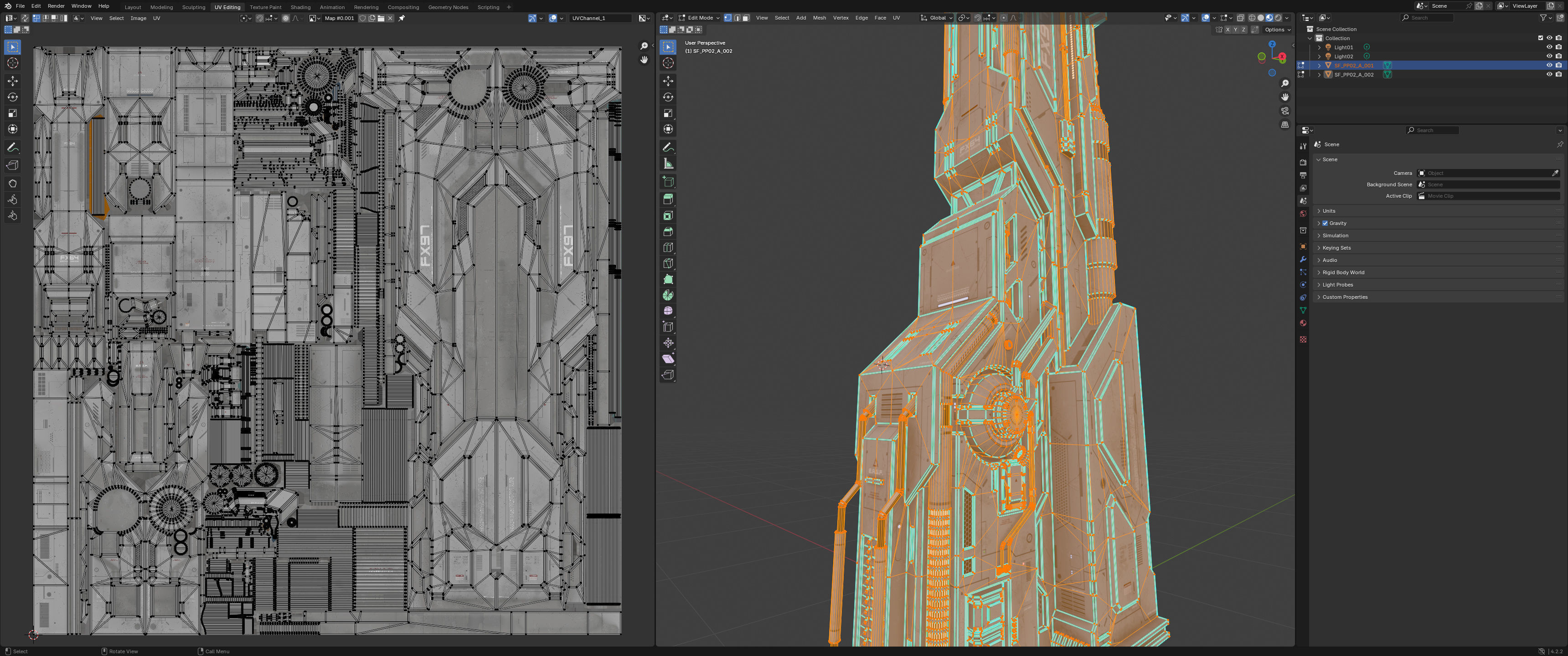 Sci-Fi Parts Kit Pack Vol 02 Column-PBR Low-poly 3D model_8