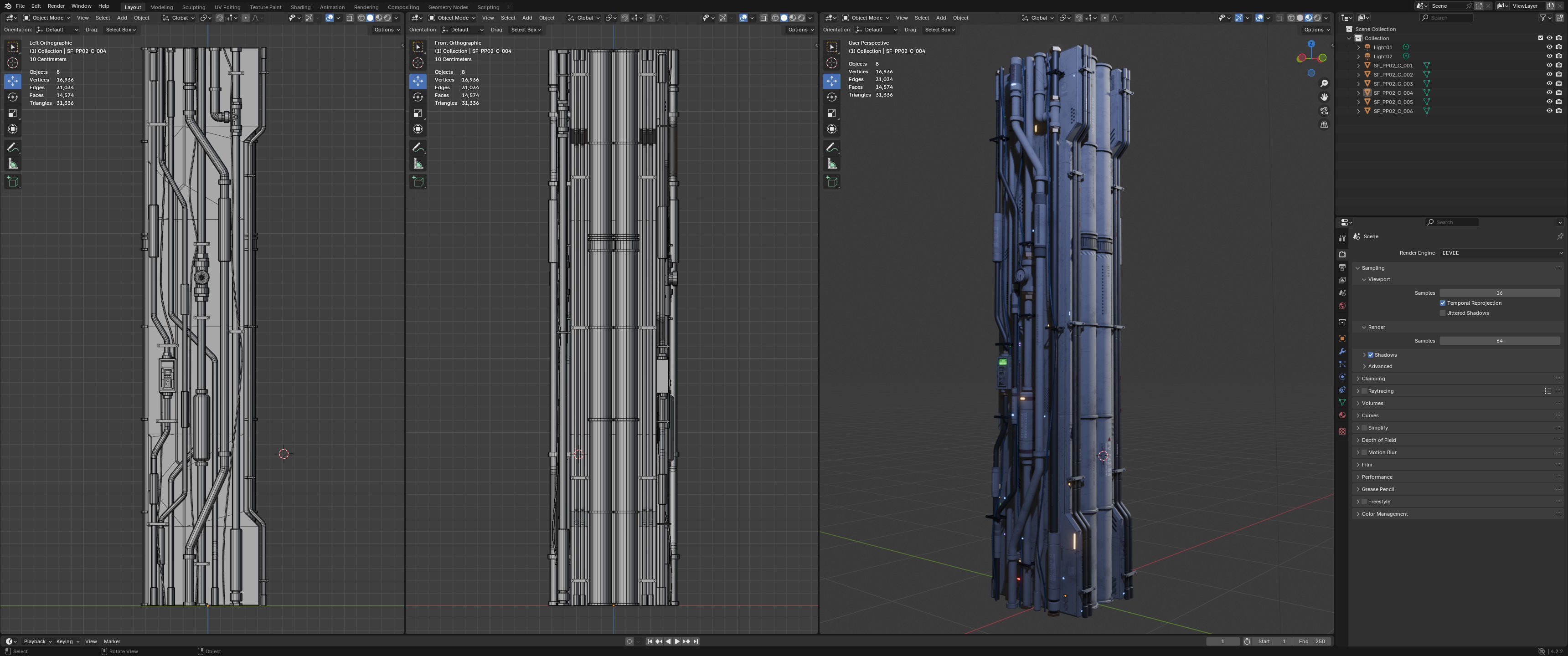 Sci-Fi Parts Kit Pack Vol 02 Column-PBR Low-poly 3D model_19