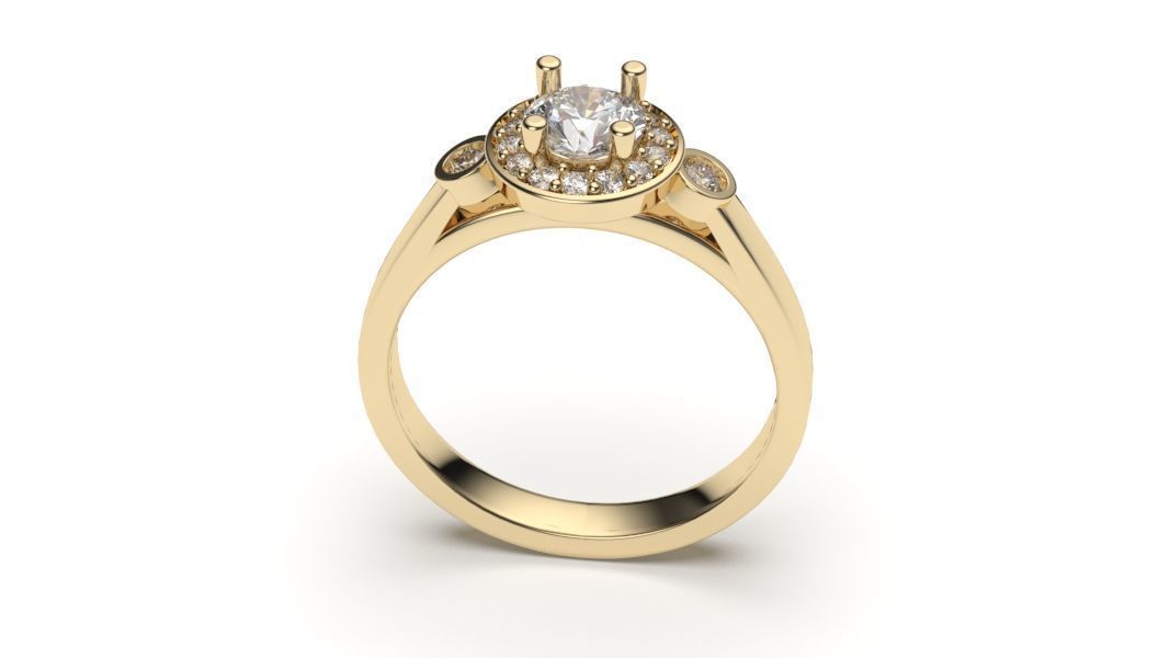 solitaire with ring sizes  8 part S108 3D print model_15