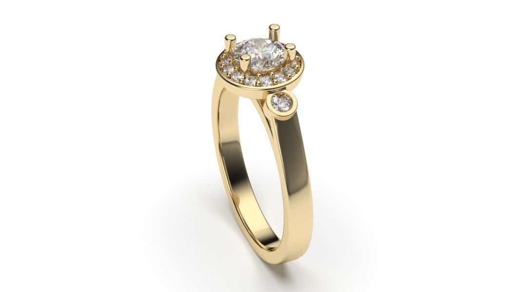 solitaire with ring sizes  8 part S108 3D print model_18