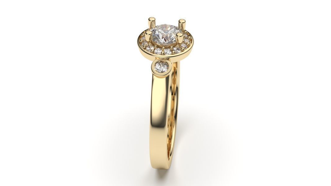 solitaire with ring sizes  8 part S108 3D print model_20