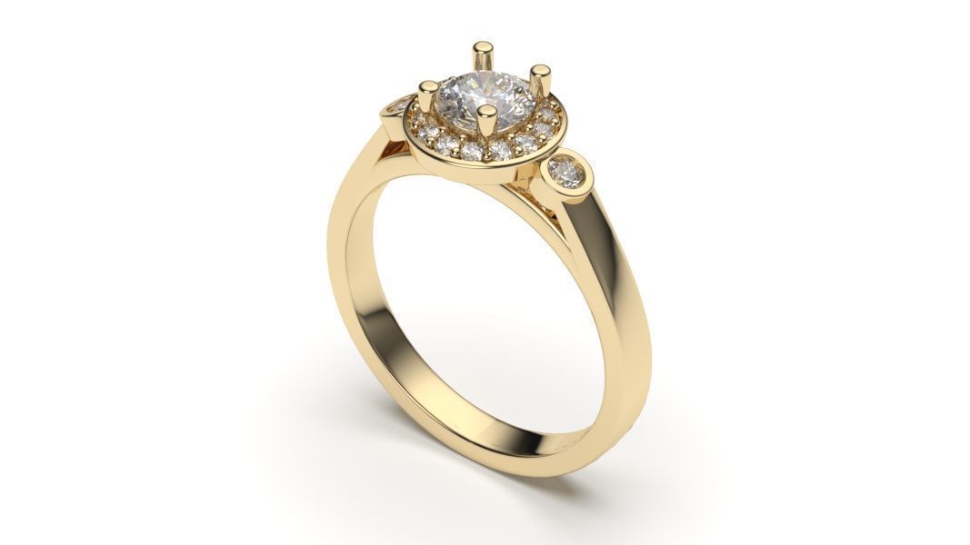 solitaire with ring sizes  8 part S108 3D print model_17