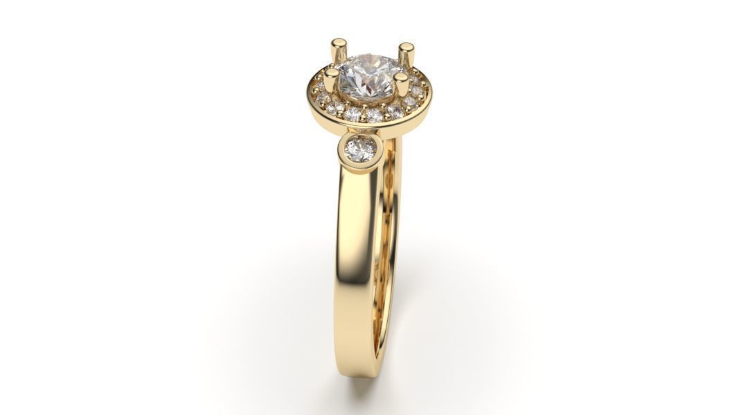 solitaire with ring sizes  8 part S108 3D print model_8