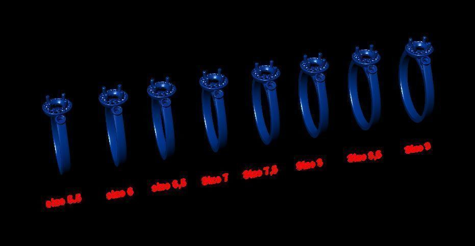 solitaire with ring sizes  8 part S108 3D print model_27