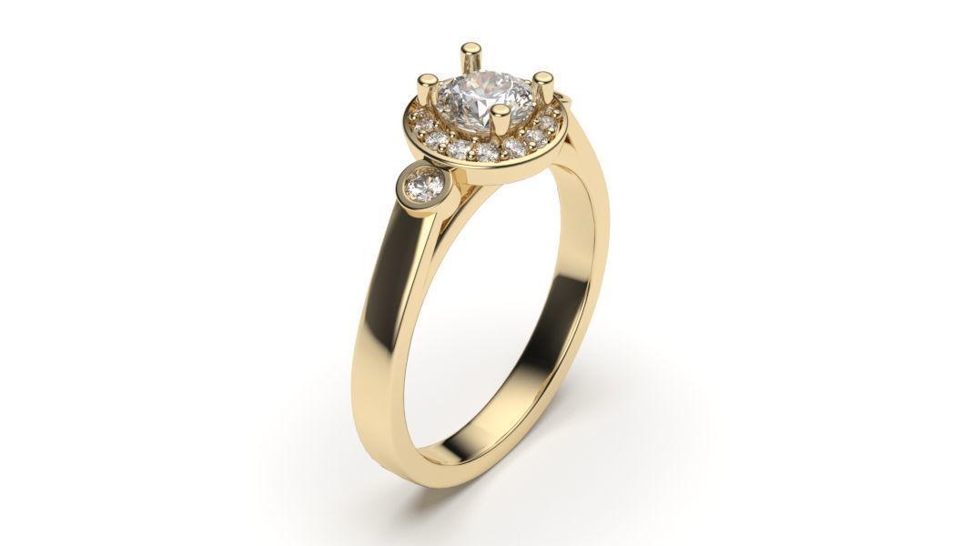 solitaire with ring sizes  8 part S108 3D print model_11