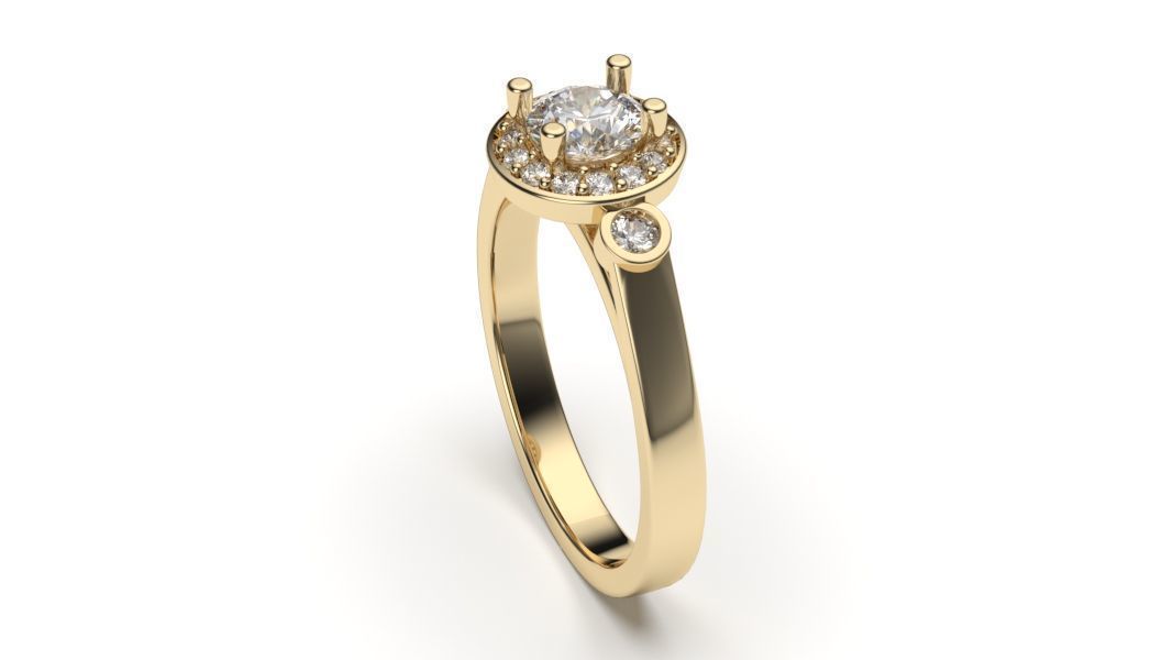 solitaire with ring sizes  8 part S108 3D print model_3