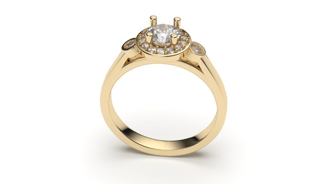 solitaire with ring sizes  8 part S108 3D print model_7