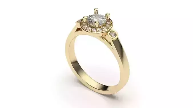 solitaire with ring sizes  8 part S108 3D print model